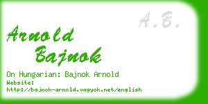 arnold bajnok business card